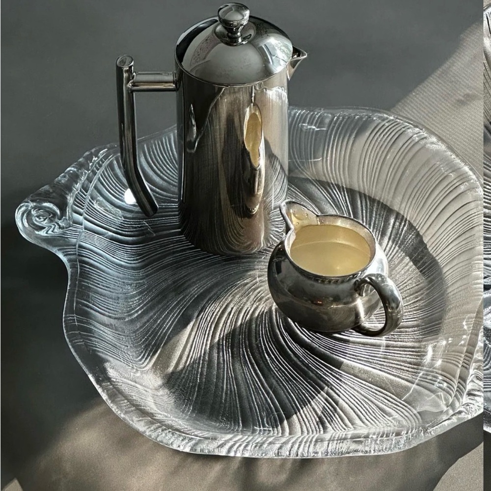 Vintage Villeroy & Boch Clear Crystal Seashell Serving Platter